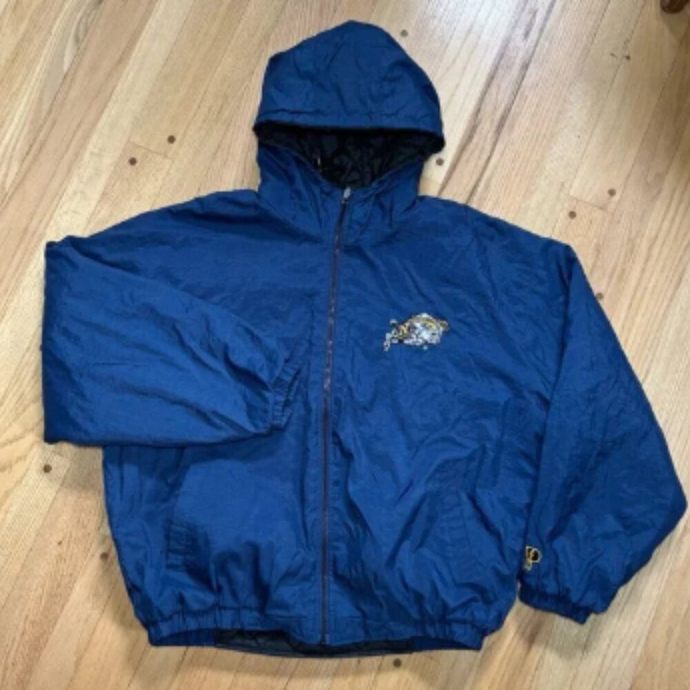 Vintage 90s Pro Player Navy Middhipmen Reversible Jacket Full Zip Embroidered XL